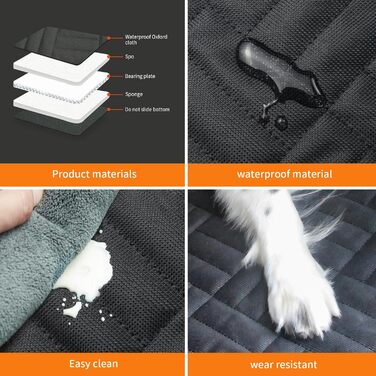 Автомобільний чохол на сидіння для собак, заднє сидіння, подовжувач, жорстка основа, знімний та пральний, водонепроникний, антиковзаючий, з сіткою та кишенею для зберігання, для авто, вантажівки, SUV