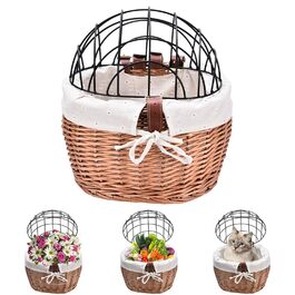 Ручний плетіний кошик для велосипеда з підставкою для собак та котів | Зручний, міцний, знімний | Ідеально для міста