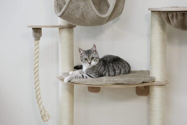 Котячий настінний комплекс Kerbl Dolomit Grappa Pro, 138 см, знімні плюшеві подушки, колір тауп, кріплення до стіни