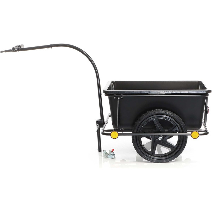 Причіп для велосипеда Wiltec, 158x69x51 см, вантажопідйомність 80 кг, об'єм 90 л, з кузовом, зчепленням та повітряними шинами