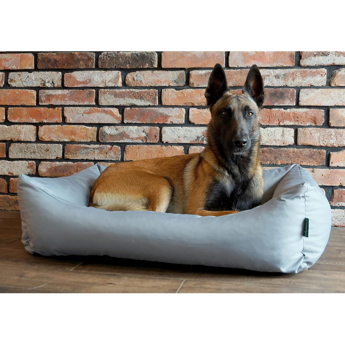 Водонепроникне собаче ліжко 4L Textil Koko для великих собак, кошик, знімний та пральний чохол, подушка, сірий (100x80 см)