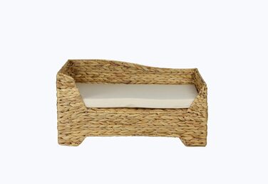 Кішка ліжко плетене з м'яким лежаком з ротангу гіацинту 52x33x27 см