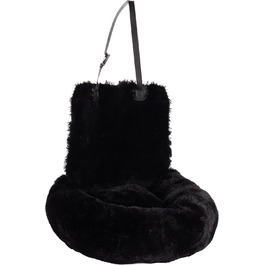 Автокрісло для собак Flamingo Krems чорного кольору, 60x50x20 см, знімні подушки, регульовані ремені та короткий поводок