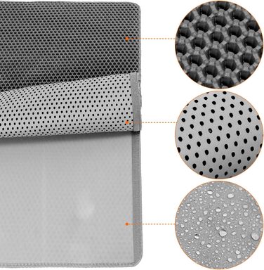 Килимок для котів QWORK® з двошаровим дизайном, 90x76 см, антиковзаюча підкладка, легко миється, для багатокотових сімей