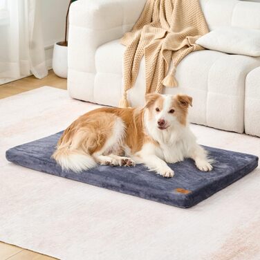 Килимок для собак з меморі-піни XL, водовідштовхувальний, знімний, пральний чохол, для великих собак, 106.7 x 27 x 2 см, морської колір