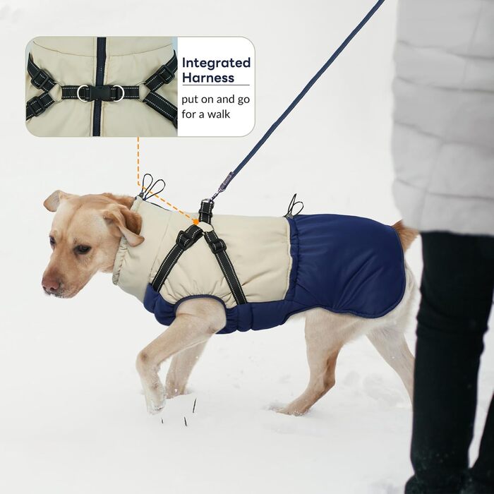 Теплий зимовий одяг для собак - водонепроникний жилет для маленьких собак, Marineblau (M)