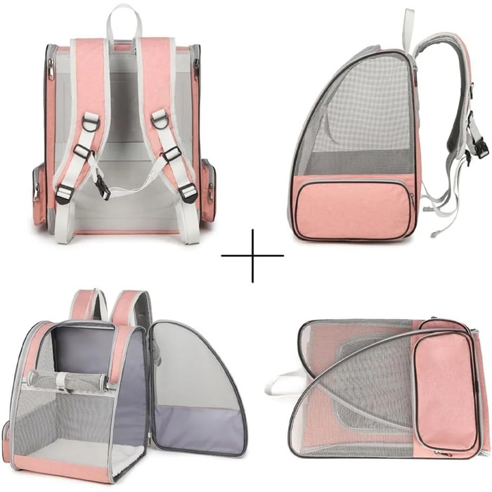 Рюкзак для кота та собаки, переноска для собак та котів, переноска для маленьких собак, валіза для авіаперельотів (Рожевий)