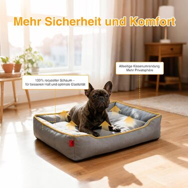 Крісло-ліжко для собак середніх та великих порід Zedelmaier, 90х68х19 см, з водонепроникним матрацом та стійким до подряпин кошиком, сірого кольору.