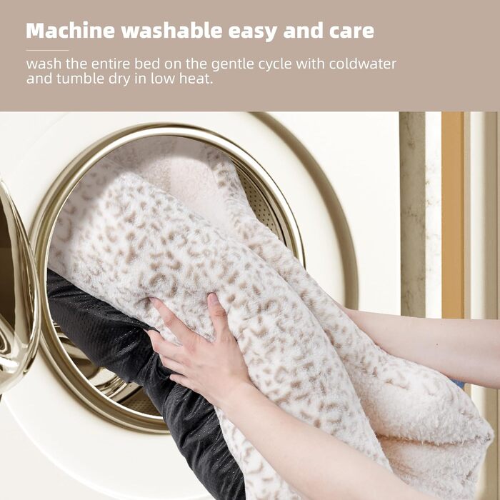 М'яке ліжко для собак Roypet з антиковзким покриттям, для цуценят, собак та котів, прямокутне, з матрацом, колір кремовий, розмір L