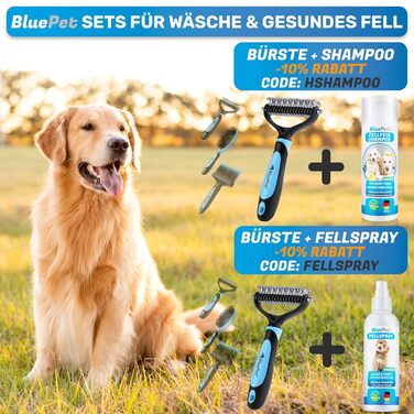 BluePet щітка для шерсті собак і котів, підшерсток, для довгошерстих, з масажним ефектом і захистом покривної шерсті