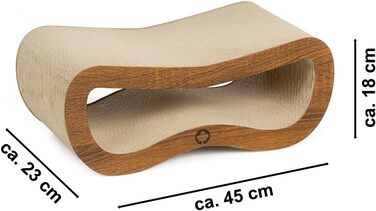 Крязовий борд Orbit Petite для котів | Дерево, крязовий картон, котяча м'ята | 45 x 18 x 23 см