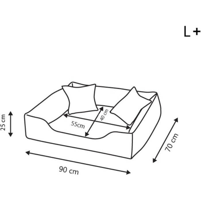 Ортопедичне ліжко для собак Puffi Orto, середнього, малого розміру - подушка для собак, килимок для собак з поліестеру, водовідштовхувальне, зносостійке, знімає біль (L+|90x70см, Чорний)
