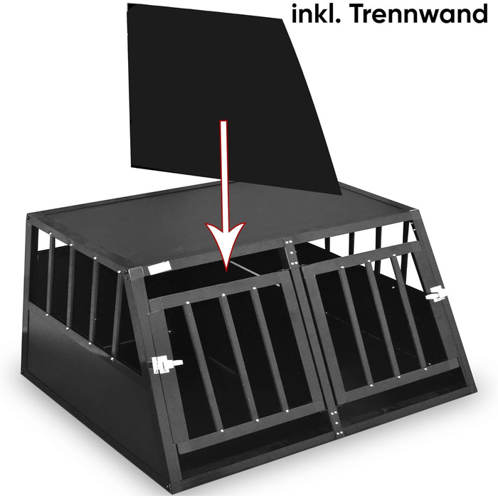 Алюмінієва переносна коробка для собак Defacto – міцна переноска для тварин, 89x69x50 см (Чорний)
