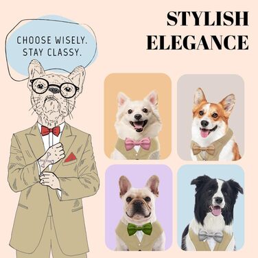 Smoking для собак: стильний костюм для собак середніх та великих порід XL. Костюм для свят, вечірок, косплею, Хелловіну, весілля. Бежевий smoking з рожевою краваткою.