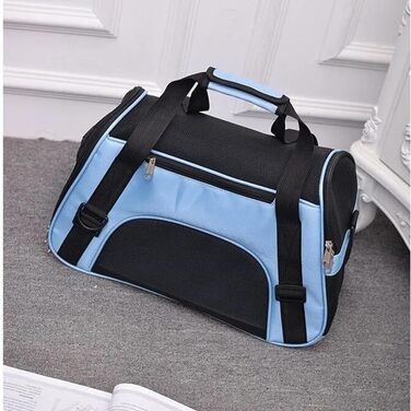 Сумка-переноска для собак, рожева/чорна, L - зручна переноска для маленьких собак та котів, для подорожей