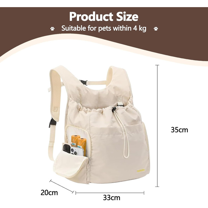 Рюкзак-переноска для собак Galatée: зручний та вентильований для подорожей, кемпінгу та прогулянок