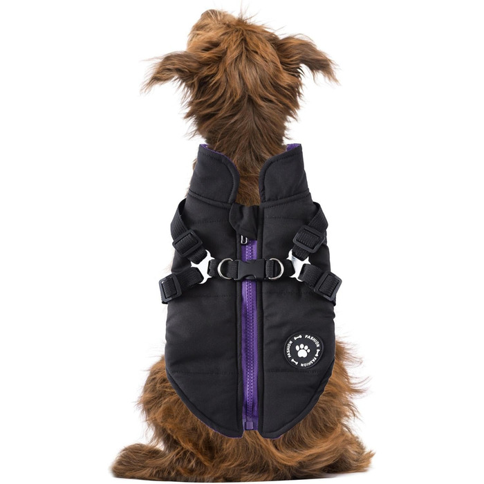 Зимовий теплий одяг для собак: куртка з підкладкою, для маленьких, середніх та великих собак, зелений (чорний), XS