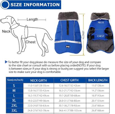 Зимовий одяг для собак QBLEEV: теплий, водонепроникний, з флісовою підкладкою, для холодної погоди, розмір XL, блакитний