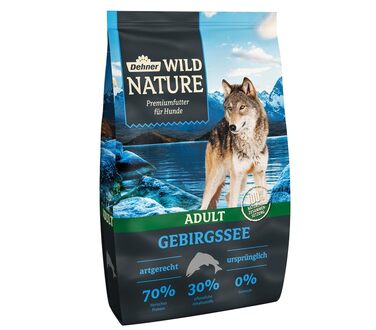 Сухий корм для дорослих собак Dehner Wild Nature Gebirgssee з лососем та куркою, беззерновий та без цукру, 4 кг