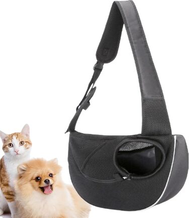 Сумка-переноска для собак та котів | Дихаюча тканина Оксфорд з сіткою | Зручна переноска для маленьких собак та кошенят | Складана переноска для подорожей з регульованим ременем