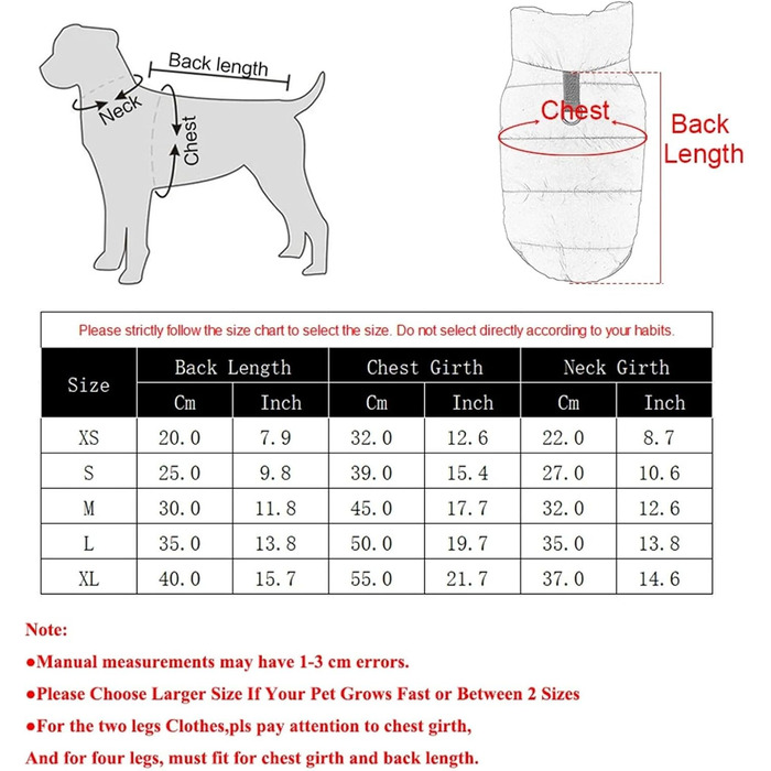 Водонепроникний зимовий одяг для собак з флісовою підкладкою, тепла куртка для цуценят та котів, вітронепроникний терможилет для чихуахуа, йоркширських тер'єрів, комбінезон-костюм для домашніх тварин (Червоний, L)