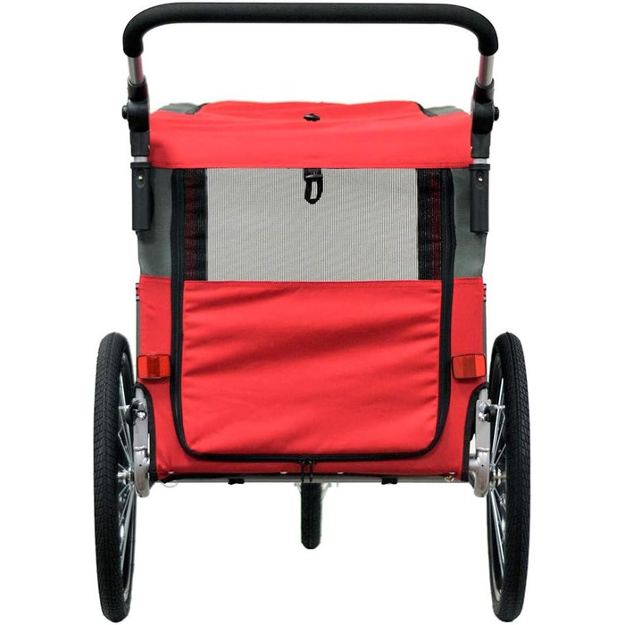 Причіп для собак Papilioshop Zeta – візок для тварин, 3 розміри, для собак, котів та інших домашніх тварин, стабільний, комфортний та практичний (Червоний L)