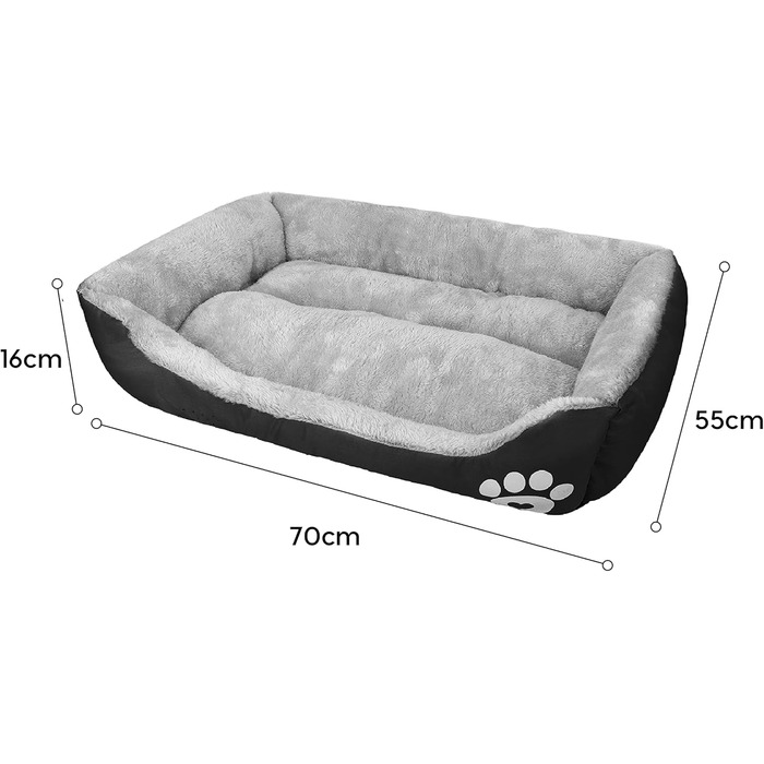 Крісло-ліжко для собак Lucky 60см - м'яке ліжко для собак та котів, чорне, миється