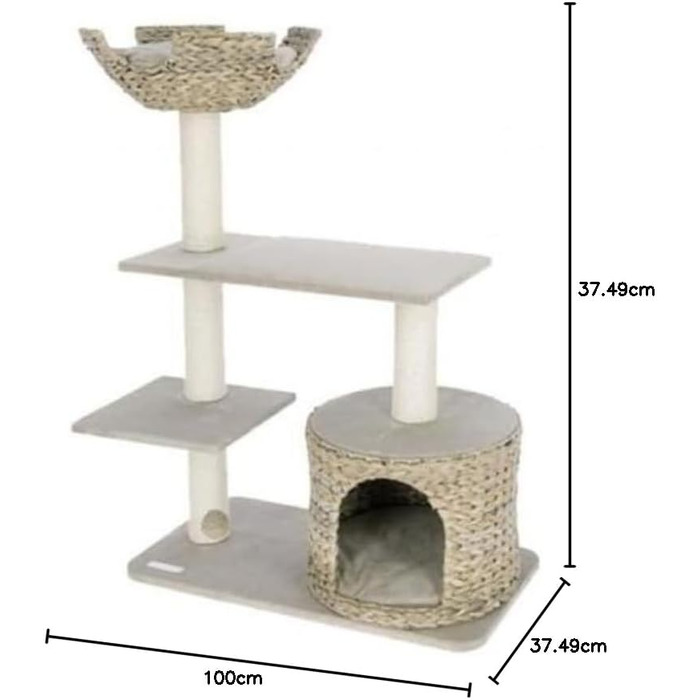 Дряпка для котів Kerbl 81592 Banana Leaf Jade, 70x38x102 см, бежева
