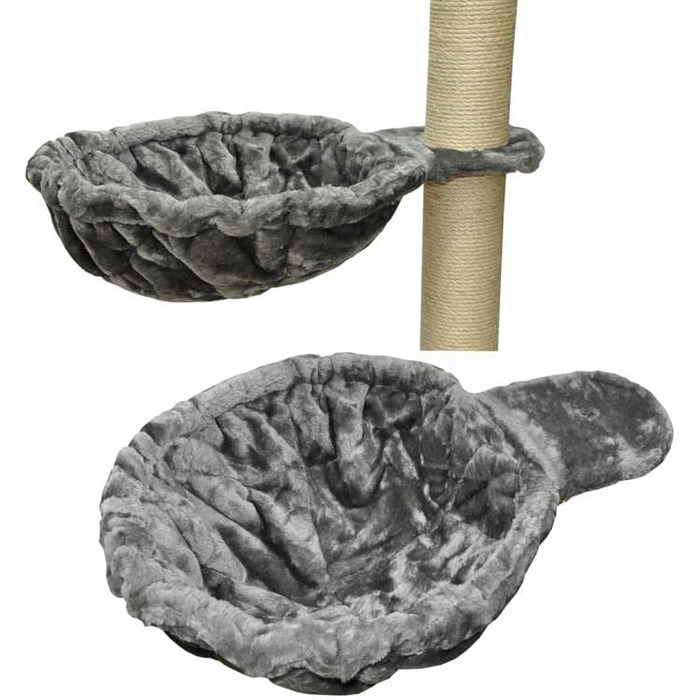 Котячий будиночок Nanook Kratzbaum - лежанка для котів, XXL, Ø 45 см, глибина 12 см, сірий