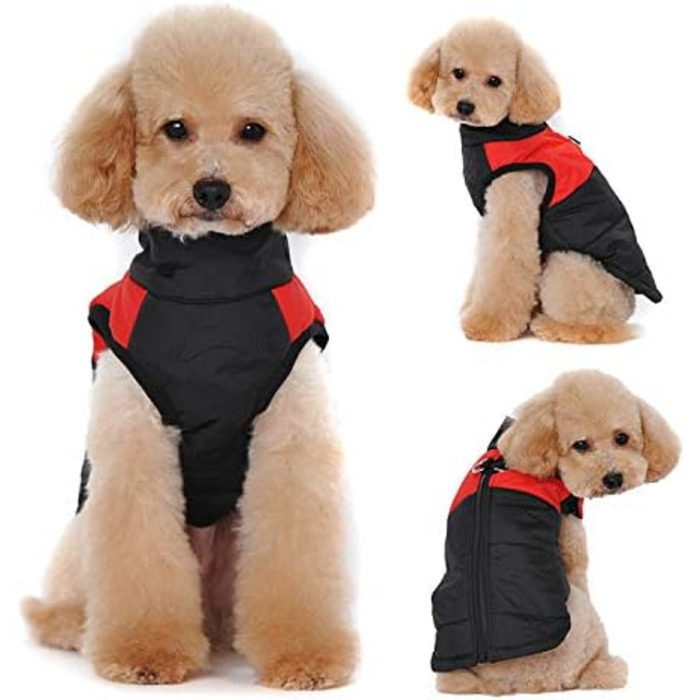 Теплий зимовий одяг для собак Idepet: водонепроникна куртка для собак маленьких, середніх та великих порід (XL, Червоний)
