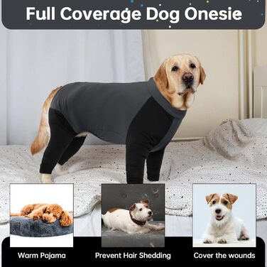 Комбінезон для собак, теплий, вітронепроникний, для маленьких, середніх та великих порід (L, сірий)