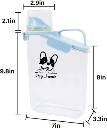 Контейнер для корму для собак 2.8L, водонепроникний, BPA-free, прозорий, зелений