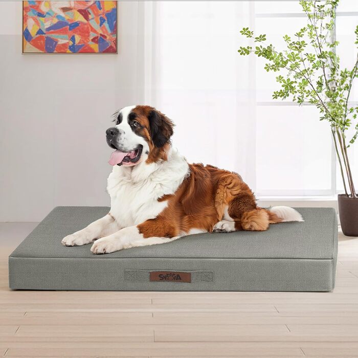 Ліжко для собак Sytopia XXL, водовідштовхувальне, кошик, 59 кг, для великих собак, для дому та вулиці, світло-сірий, 127 см, XX-Large