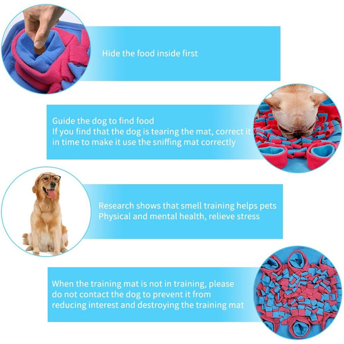 Килимок для собак Snuffle Matte, 42x42 см, рожевий. Тренування нюху, миття, складання. Безпечний, для ігор та годування