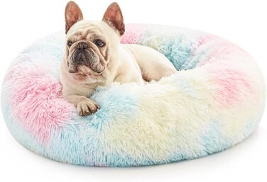 Кімната затишку Love's: ліжко для собак та котів, антистрес, кругленьке, з м'якого штучного хутра, миється, для малих та середніх тварин, сіре, 76.2 см