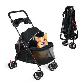 Візок для собак 2в1 Somerway чорний: буксир та переноска для маленьких та середніх тварин