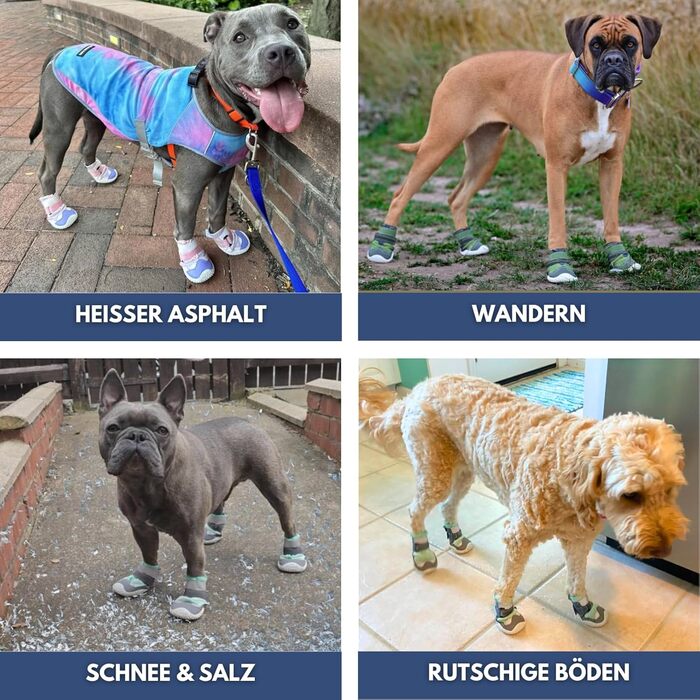 Зручні собачі чоботи Spark Paws – неслизькі, дихаючі, захист лап для літа та походів, міцні, набір 4 шт. – Зелені, розмір 5.0 см | 10-15 кг