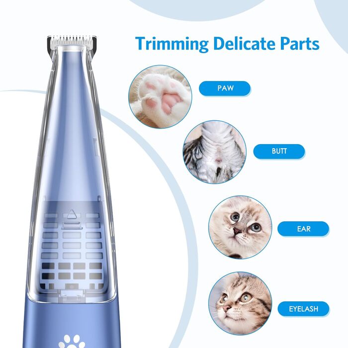 Триммер для собак та котів 2-в-1 з пилососом Brifit, USB, для догляду за лапами, вухами, очима та обличчям