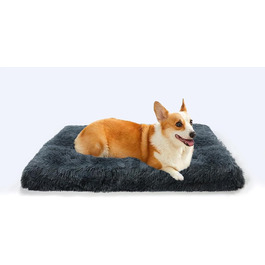 М'яке ліжко для собак, кімнатне, миється, плюшеве, 75x50x8 см, темно-сіре