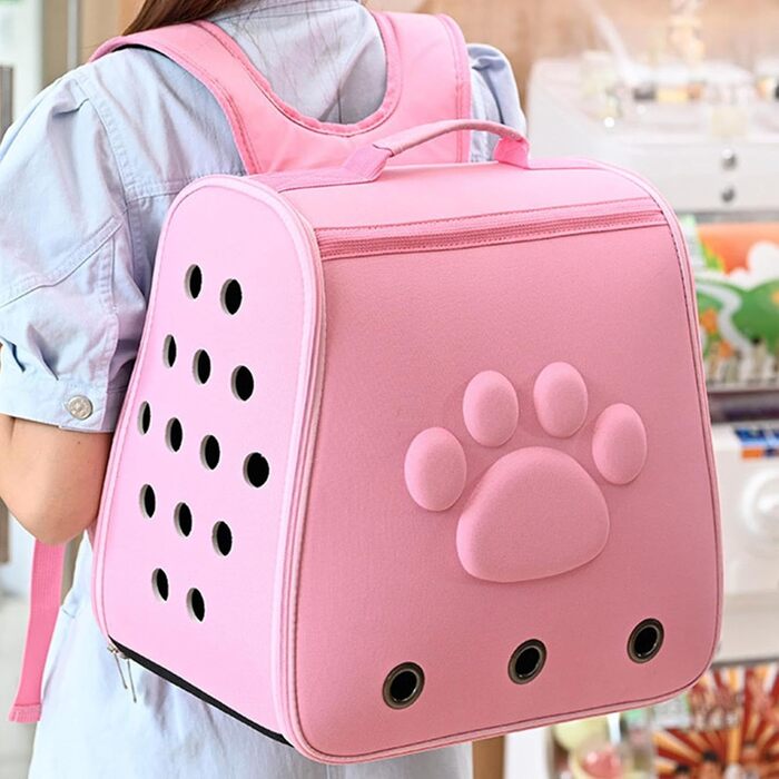 Транспортна сумка для котів, переноска для тварин | Дихаюча переноска для котів, маленька переноска для котів та собак, портативна сумка для тварин у дорогу Рожева