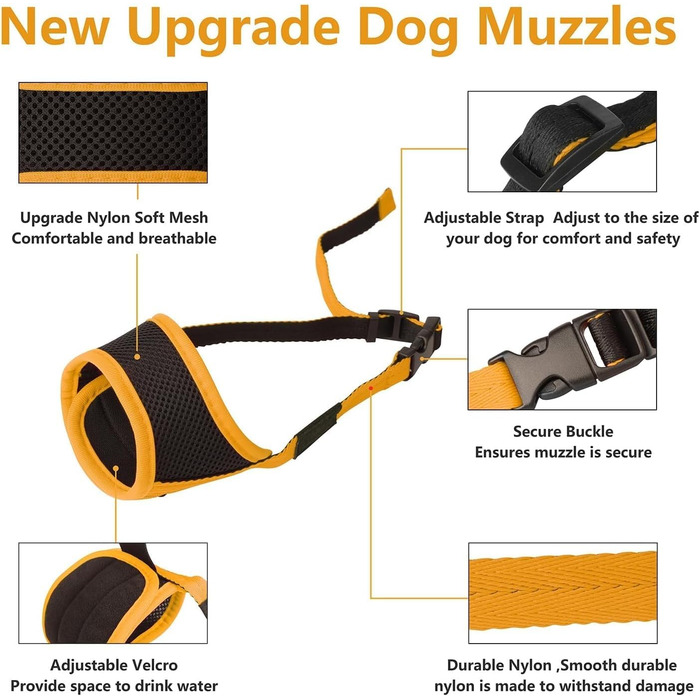 Майор для собак: нейлоновий, з сіткою, регульований, анти-drop, для Лабрадора, Шелті, Чихуахуа