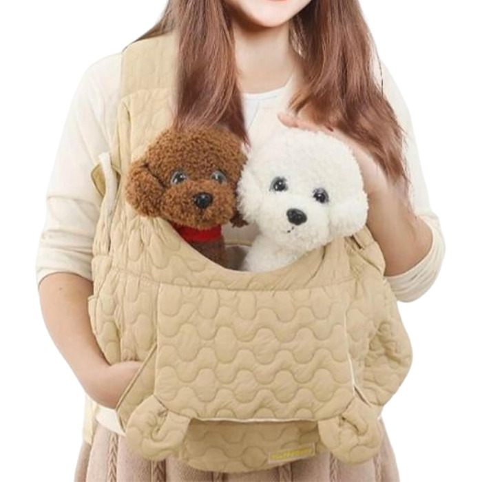 Рюкзак для собак і котів Godpqiui | Дихаючий, м'який, портативний | Для цуценят, малих собак, котів | Outdoor, кемпінг, прогулянки, подорожі (Хакі)