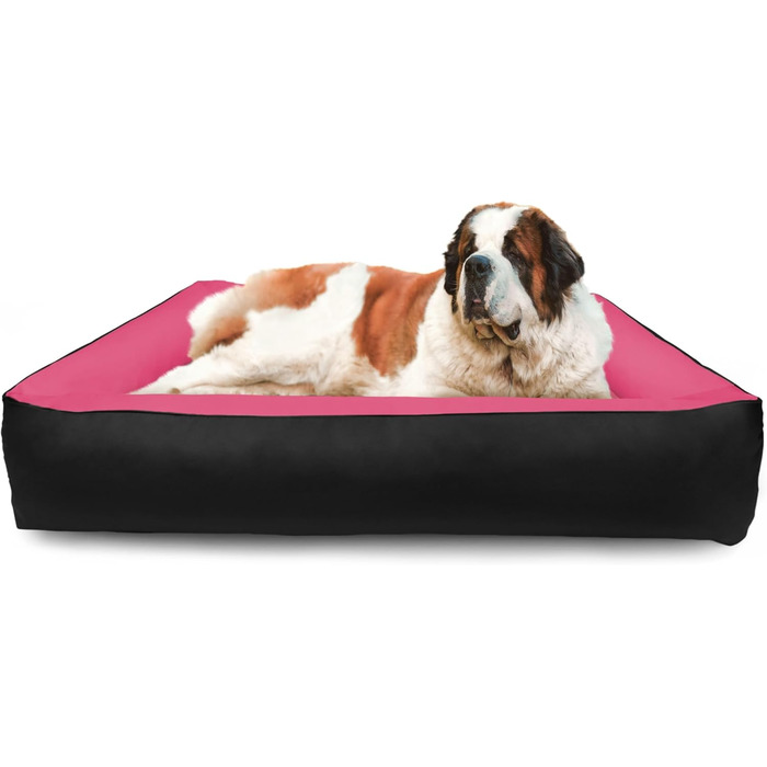 Hundebett 2в1 BedDog MAX Quattro, велике лежак для собак з Cordura, миється, з бортиком, для дому та вулиці, XXL, Mystic, зелено-коричневий MYSTIC (зелений/коричневий), L 150 x B 110 x H 28 см