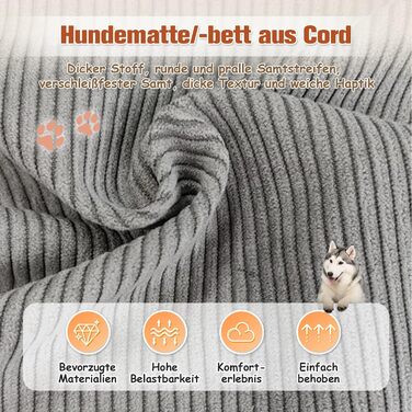 Ортопедичне ліжко для собак 50x30x8 см, м'яке, з антиковзним дном, для маленьких та середніх собак, біле