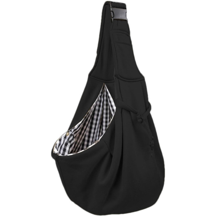 Трагеція для собак - переноска для домашніх тварин з регульованим ременем, чорна