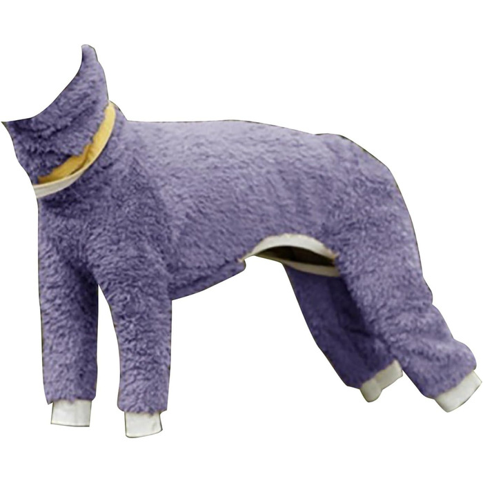 Теплий флісовий комбінезон для собак з принтом грейхаунд, з високим коміром, розмір M (2 шт.)