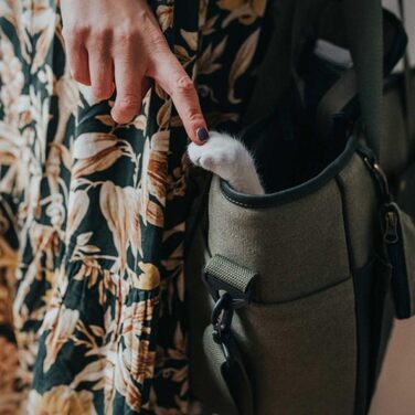 Сумка-переноска для собак та котів до 7 кг Madison, бавовна, хакі, 40 x 20 x 30 см