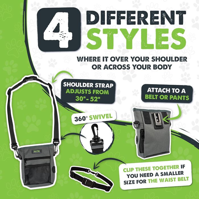 Сумка для ласощів Mighty Paw для собак - 2.0 | Фідер-сумка для тренування собак - Leckerlibeutel для собак - Сумка для ласощів для тварин з ремінцем - Магнітна застібка (Оранжева/Сіра)