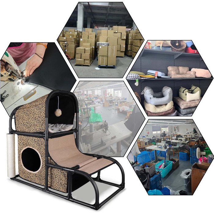 Goetland сучасний котячий будинок, когтеточка, котяче ліжко та ігровий комплекс 85 см для котів, будиночок, стовпчик, аксесуари для котів