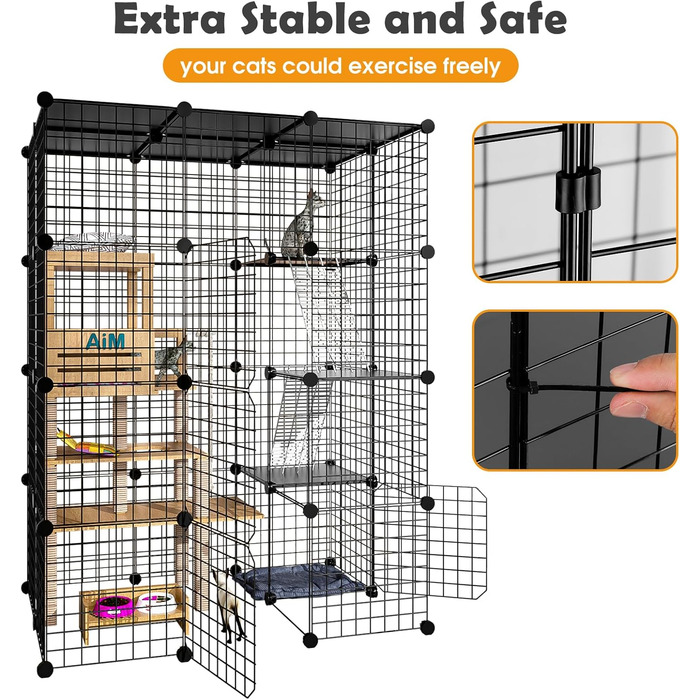 Великий котячий вольєр для дому та вулиці, металевий, знімний, DIY Catio для 1-3 котів, 2x3x4 м, ігровий майданчик